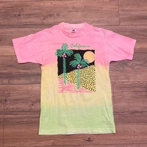 Vintage Pink and Green California Tee